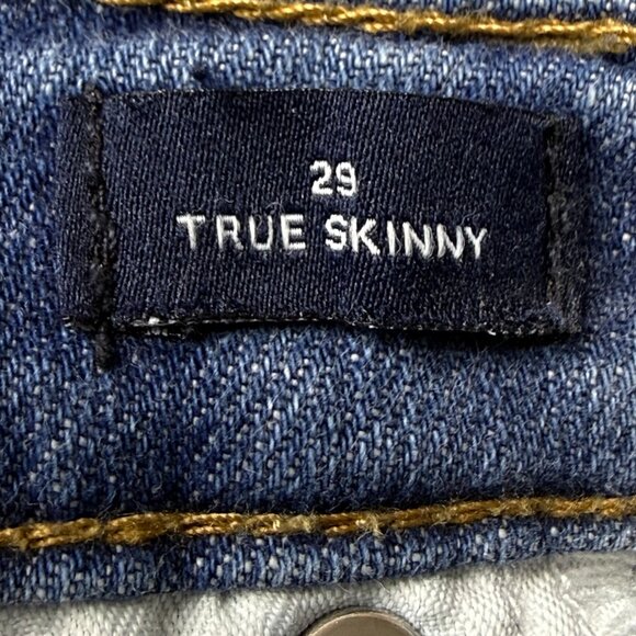 GAP 1969 True Skinny Mid Rise Jeans Women’s 29 Distressed Medium Wash - Picture 8 of 14